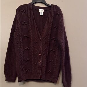 Liz Baker Rich Burgundy Women's Cardigan Sweater